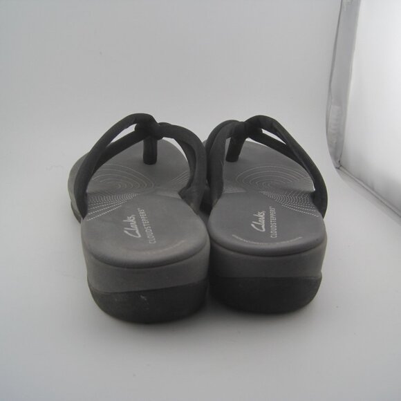 Clarks Womens Sz 8 Cloudsteppers Arla Kaylie Black Gray Flip Flops Sandals Slip - Picture 4 of 6